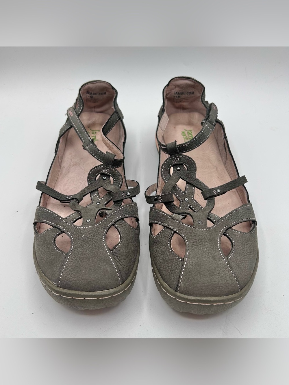 Jambu Dove Closed Toe Memory Foam Sandals Gray Women's 11M